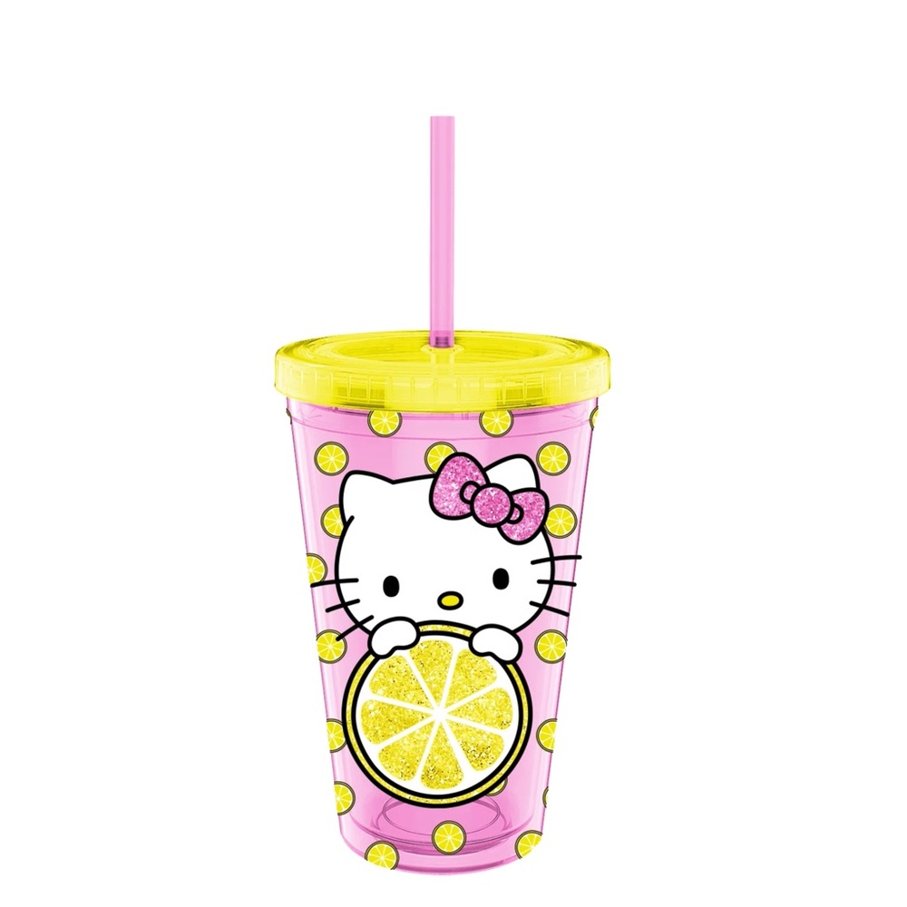 HELLO KITTY Lemon Glitter Tumbler.